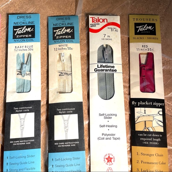 8 Vintage Talon Skirt Dress Blouse Trouser Zippers - Picture 6 of 10